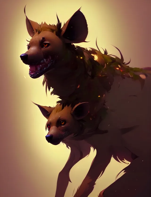 Prompt: a beautiful fullbody portrait of a cute anime male brown hyena. character design by cory loftis, fenghua zhong, ryohei hase, ismail inceoglu and ruan jia. artstation, volumetric light, detailed, photorealistic, fantasy, rendered in octane