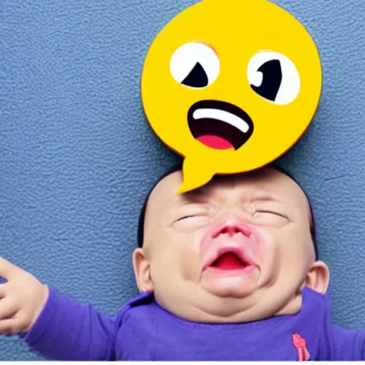 Image similar to cursed emoji baby crying meme