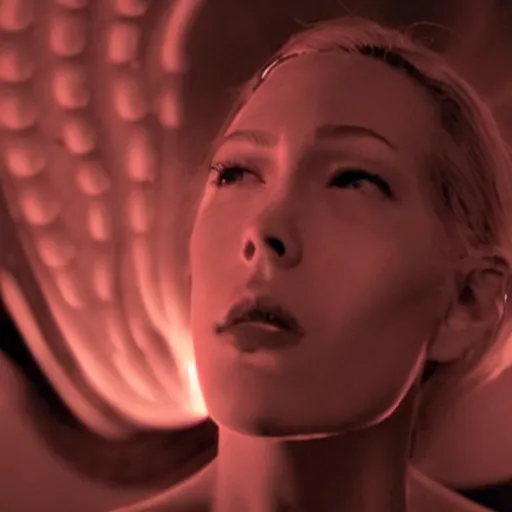 Image similar to movie still of angel cyborg, cinematic composition, cinematic light, criterion collection, by david lynch