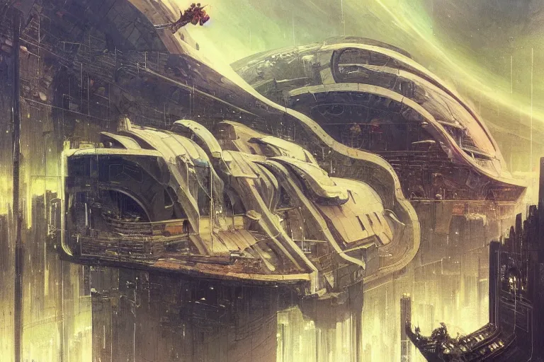 Image similar to supernova, surrealist neo brutalism buildings in space, elephantine extraterrestrial space station, painted by ruan jia, raymond swanland, lawrence alma tadema, zdzislaw beksinski, norman rockwell, jack kirby, tom lovell, alex malveda, greg staples