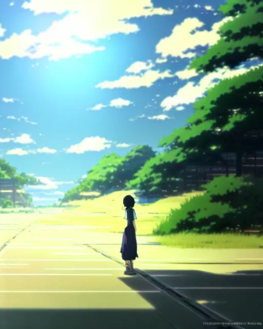 Image similar to by makoto shinkai