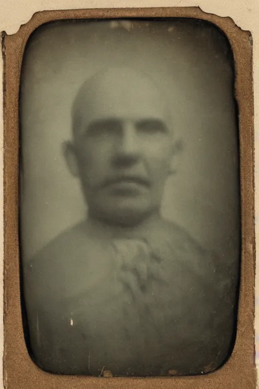 Prompt: faded daguerreotype portrait of disturbing haunted demonic abomination