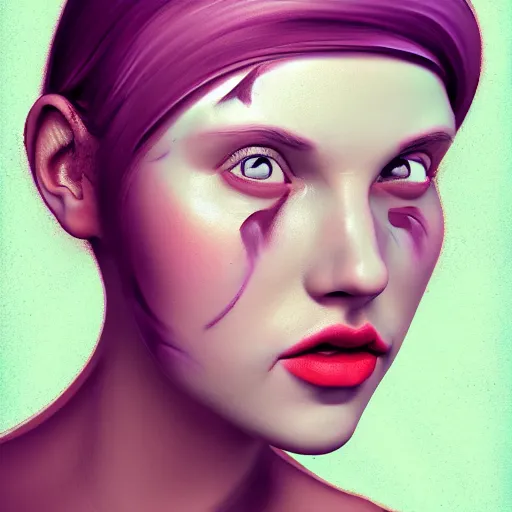 Image similar to portrait of a woman with a cake pan face, digital art, 8k, trending on artstation