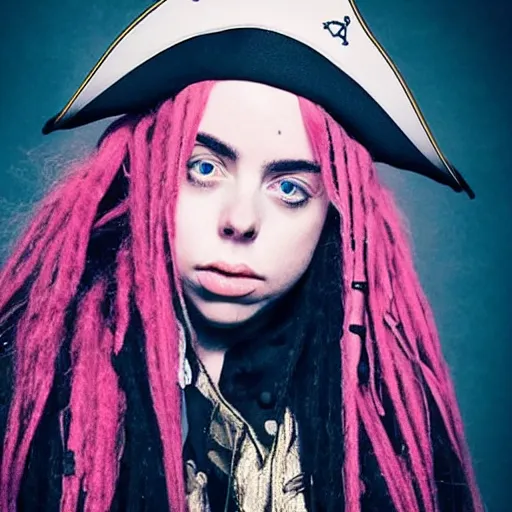 Prompt: billie eilish as an pirate captain