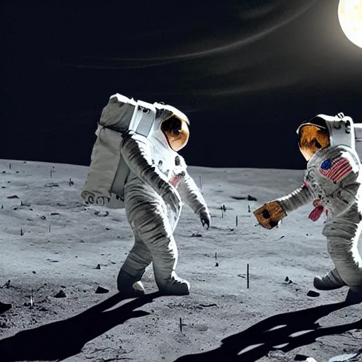 Image similar to astronauts performing a seance on the moon, ultra detailed