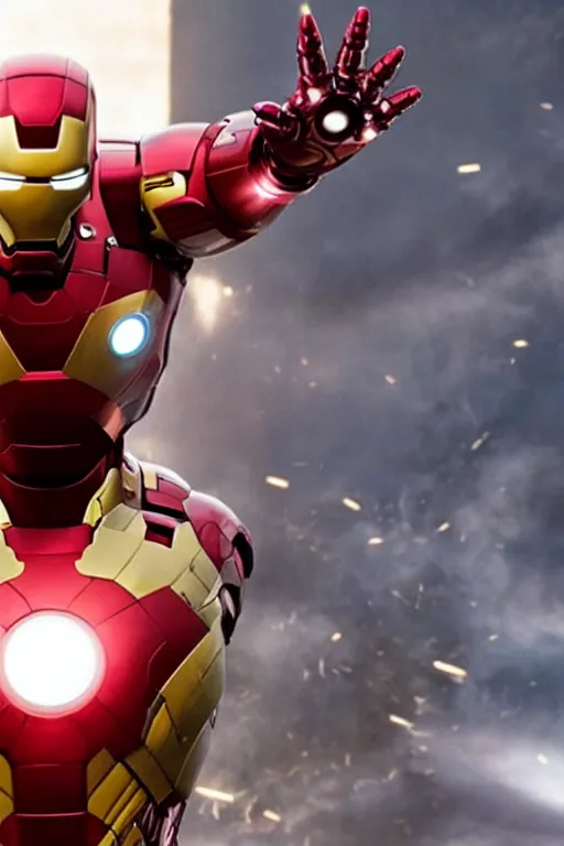 Image similar to film still of Samuel L Jackson as Iron Man in new Avengers film