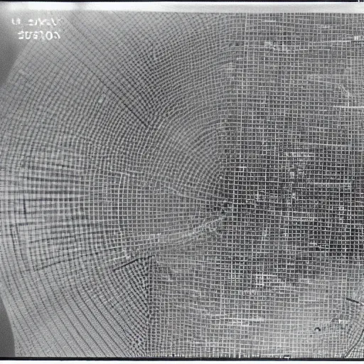 Prompt: photo of radar screen from 7 0 ’ s showing islands