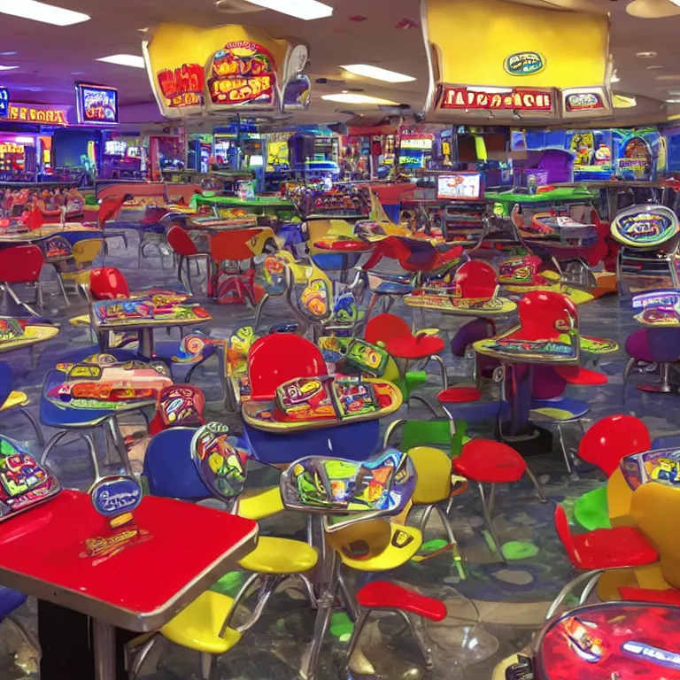 Prompt: “chuck e cheese in chaos”