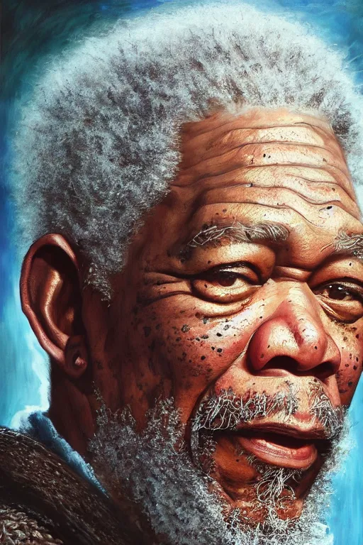 Prompt: morgan freeman as gimli in lord of the rings, oil on canvas, intricate, 8 k highly professionally detailed, hdr, cgsociety