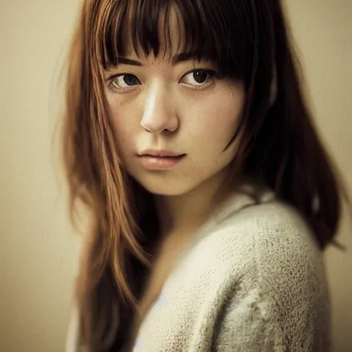 Prompt: a portrait photo of a beautiful young woman who looks like a japanese mary elizabeth winstead