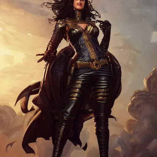 Prompt: highly detailed steampunk gal gadot standing, artgerm, greg rutkowski, magali villeneuve