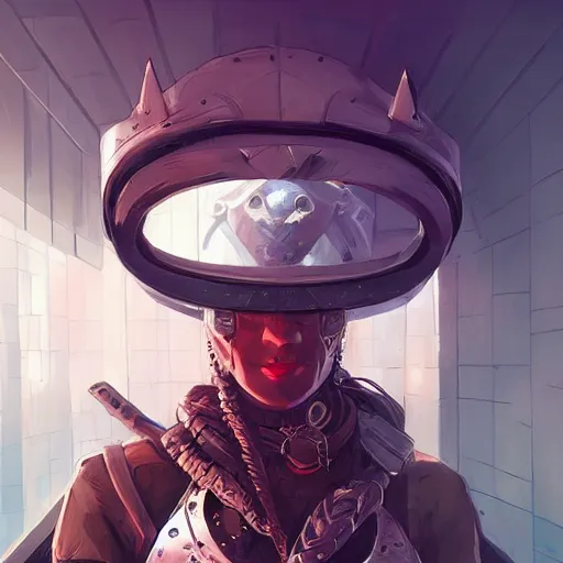 Image similar to cyberpunk viking helmet mask warrior goddess robot ninja fantasy, art gta 5 cover, official fanart behance hd artstation by jesper ejsing, by rhads, makoto shinkai and lois van baarle, ilya kuvshinov, ossdraws