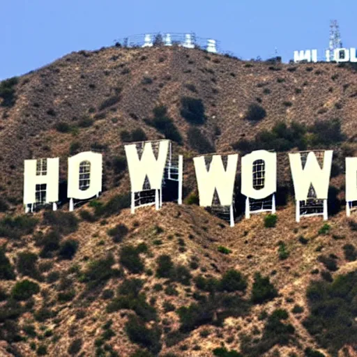 Prompt: The Hollywood sign, but the letters spell STABLEAI