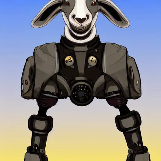 Prompt: anthropomorph scifi goat robot