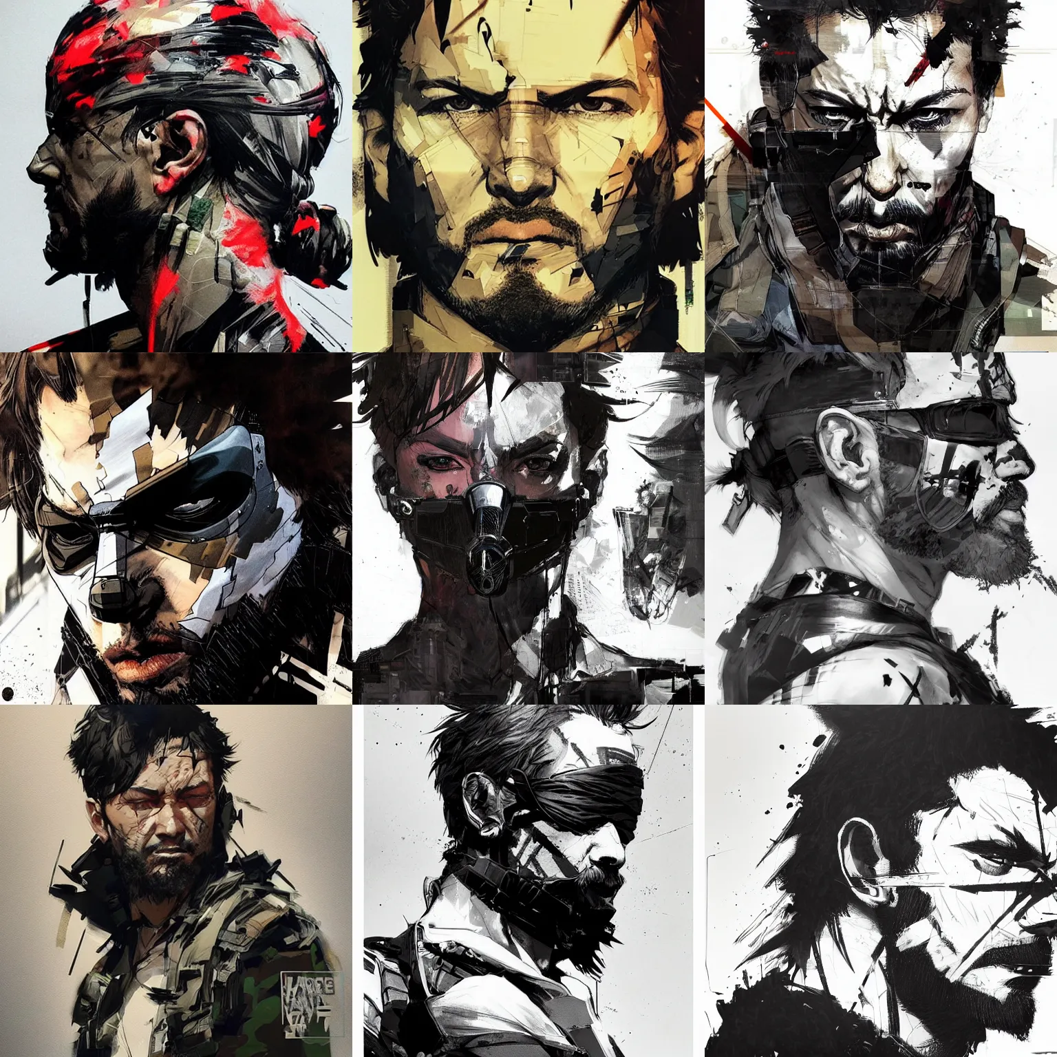 Prompt: a beautiful side portrait of a terrorist. all his face is covered. art by yoji shinkawa and sandra chevrier, trending on artstation, award - winning, perfect composition.