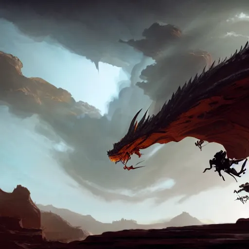 Image similar to a dragon flying over a landscape of Sandstone canyons, dramatic lighting, illustration by Greg rutkowski, yoji shinkawa, 4k, digital art, concept art, trending on artstation