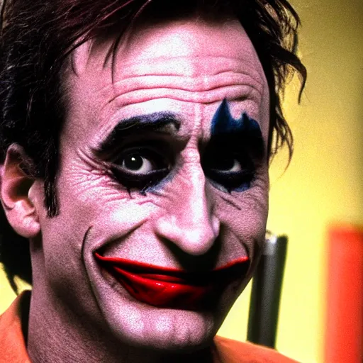 Image similar to Bob Saget as The Joker, still from the Dark Knight, detailed, 4k