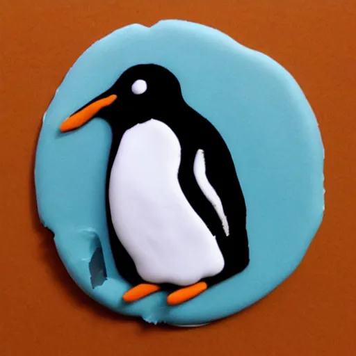 Image similar to cookie in the shape of linux penguin