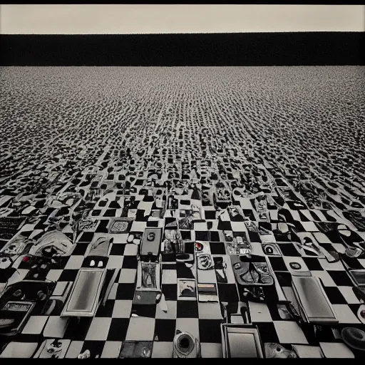 Image similar to wide angle robos by Diane Arbus and Andreas Gursky