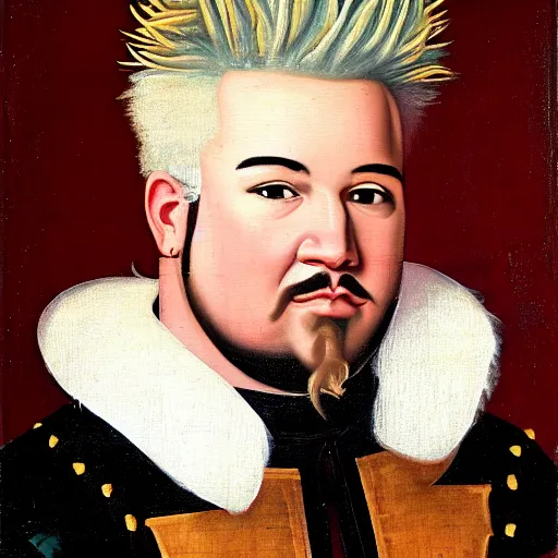 Image similar to a 1 6 0 0 s portrait painting of guy fieri pc gaming