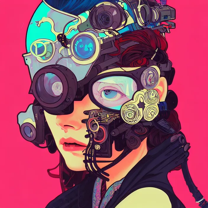 cyberpunk girl, colorful drawing art,digital illustration, comic