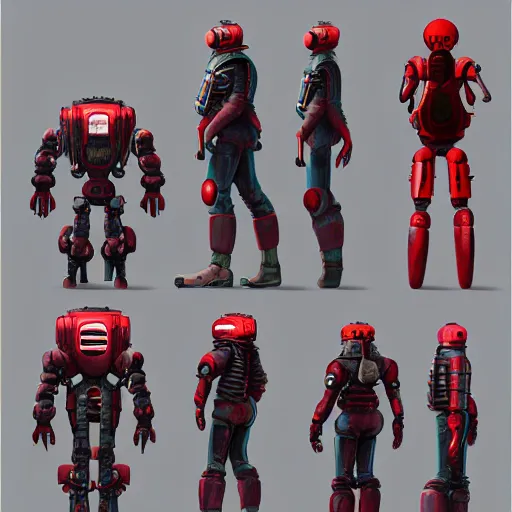 Image similar to Retrofuturism red alert spider power armor by Simon Stålenhag character design, character sheet, postapocalypse soviet spiderl robot by simon stalenhag, mutant year zero robot , trending on Artstation, 8K, ultra wide angle, zenith view, pincushion lens effect