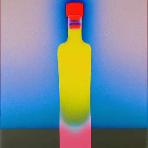 Prompt: abstract glass vodka bottle by shusei nagaoka, kaws, david rudnick, airbrush on canvas, pastel colors, cell - shaded, 8 k, dirty, grainy