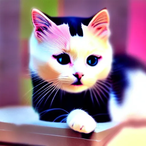 Image similar to Kawaii anime cute cat