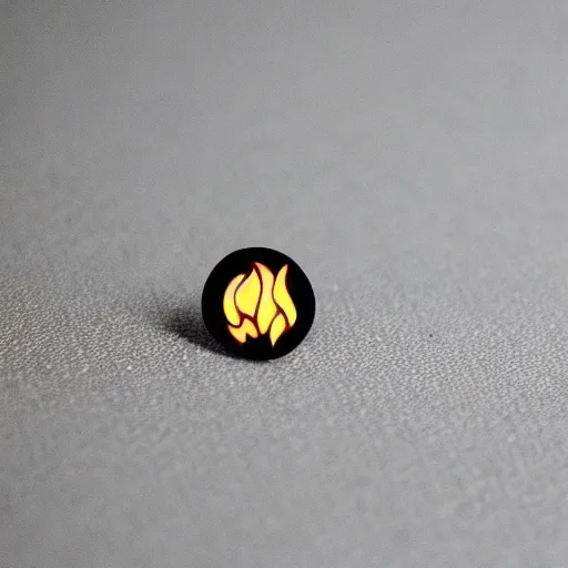 Image similar to minimalistic enamel pin of a cup on fire flame, retro design