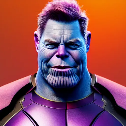 Image similar to a full character portrait of elon musk as thanos, the pixar adaptation, with same hairstyle, hyper detailed, digital art, trending in artstation, cinematic lighting, studio quality, smooth render, unreal engine 5 rendered, octane rendered