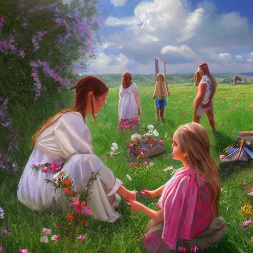 Prompt: midsommar 6, oil painting, ultradetailed, artstation, ultradetailed, digital painting, ultradetailed