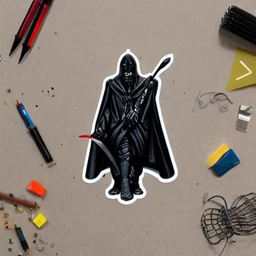 Image similar to the dark Lord sticker illustration,