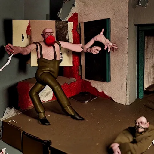 Prompt: january 6 insurrection claymation by otto dix, hyperrealistic, aesthetic, masterpiece