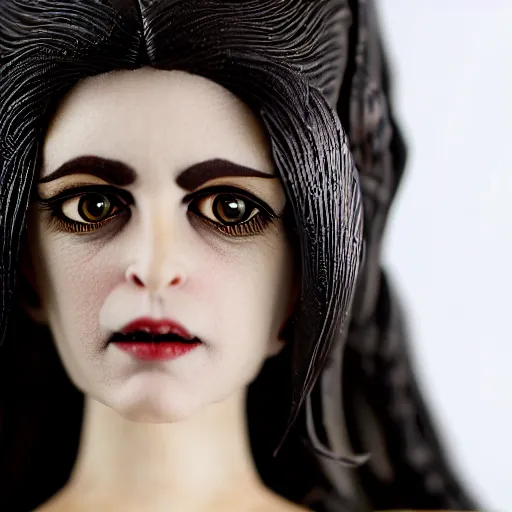 Prompt: photo taken of an epic intricate, ultra detailed, super realistic stop motion puppet of a majestic gracious regal aristocratic brunette female vampire created by weta workshop, menacing, wide angle, full body shots, photorealistic, sharp focus, white wall, extremely cold blueish colour temperature, 3 5 mm, f 1. 4, golden ratio