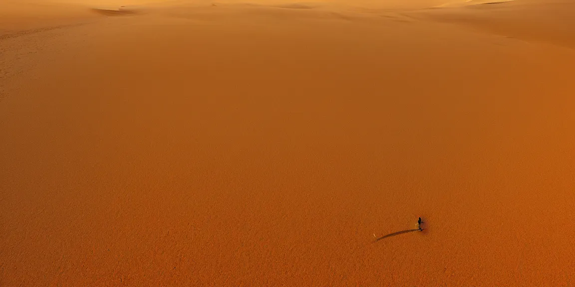 Image similar to Photograph of the sahara desert, yellow-orange sand, Berbers crossing the dunes, clear sky, bright and blue, HD. Afternoon glow, June 19th. Trending on Artstation, deviantart, worth1000. By Greg Rutkowski. National Geographic and iNaturalist HD photographs