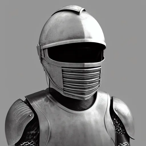 Image similar to a knight in a helmet, 3 d render