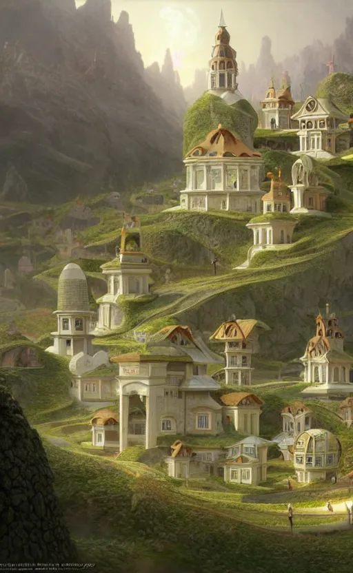 Image similar to utopian world, highly detailed, concept art, intricate, sharp focus, einar jonsson and bouguereau