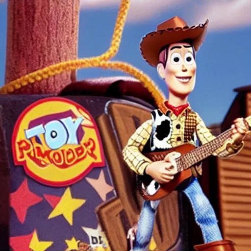 Prompt: woody from toy story as a punk rocker