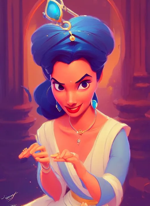 ai realistic beautiful disney princess jasmine with