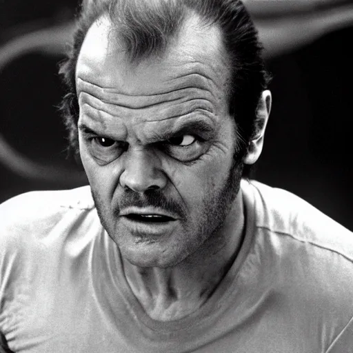 Prompt: jack nicholson in alien, hyperrealistic movie still