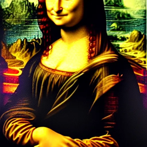 Prompt: mona lisa texting