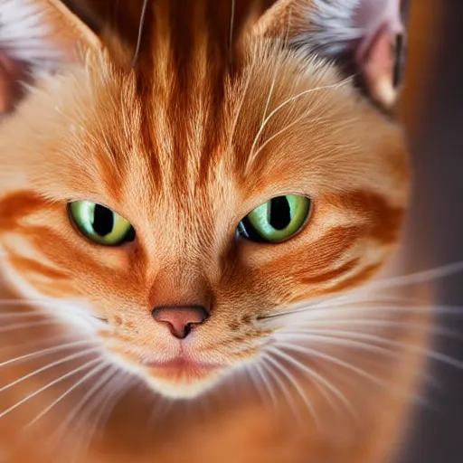 Prompt: a orange tabby cat drinking water in studio lighting close up