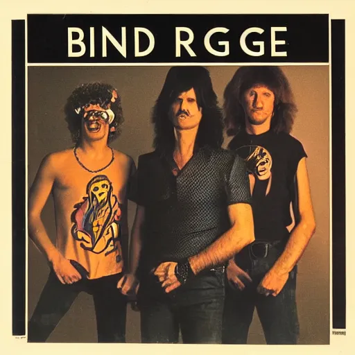 Image similar to 1 9 8 0 s rock album cover for a band called blind rage