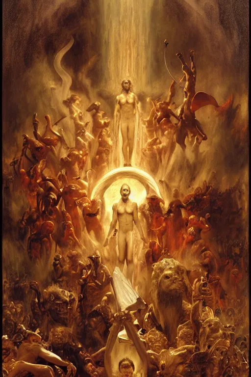 Image similar to the seventh circle of hell from dante's divine comedy. highly detailed painting by gaston bussiere, craig mullins, j. c. leyendecker 8 k