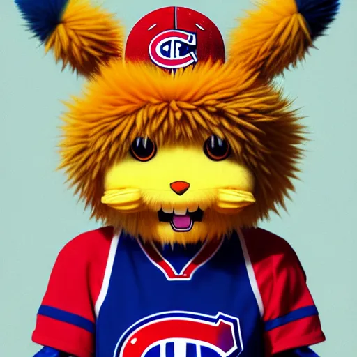 Image similar to anime Portrait of Youppi the Habs Montreal Canadiens Mascot as a very cute powerful and friendly pokemon, highly detailed anime, high evolution, 1990s, legendary, smooth, sharp focus, dynamic lighting, intricate, trending on ArtStation, illustration pokemon, art by WLOP