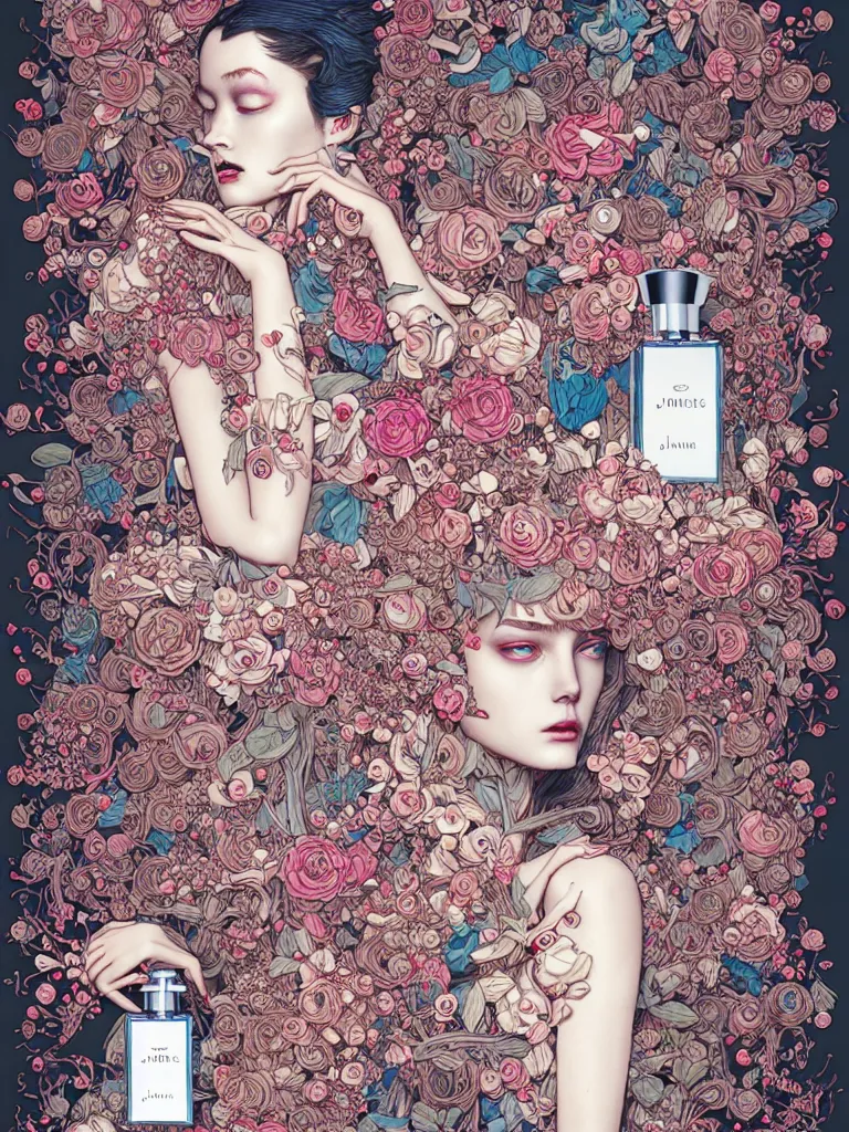 Image similar to fragrance advertising campaign by james jean, highly detailed, intricate