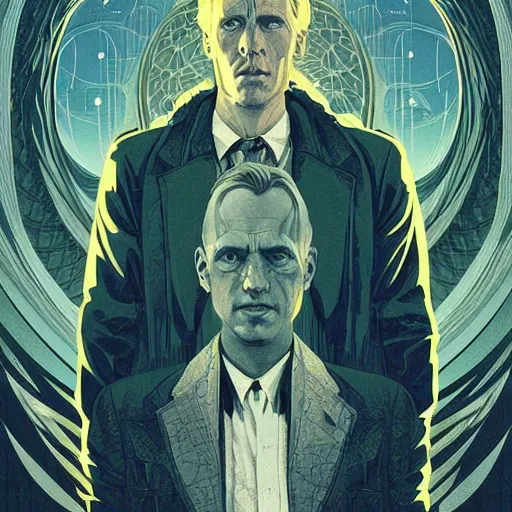 Prompt: poster artwork by Michael Whelan and Tomer Hanuka, Karol Bak of collective consciousness as imagined by Carl Jung, from scene from True Detective, clean, simple illustration, nostalgic, domestic, full of details