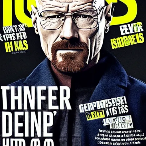 Prompt: Walter White on the cover of Mens' Health magazine