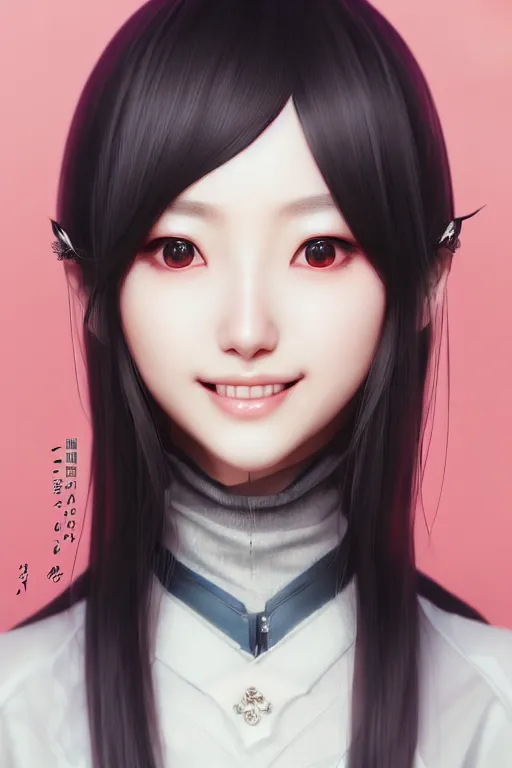 Prompt: a luxury and beautiful fashion and dreamlke japan girl, charming smile, illustration, by artgerm lau, & jeehyung lee & wlop, hyperdetailed, 8 k realistic, symmetrical, frostbite 3 engine, cryengine, dof, trending on artstation, trending on deviantart