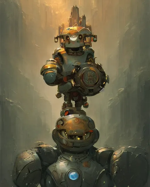 Image similar to robot [ thing ], holding signs, advertising, spamming, tiny, small, short, dnd character art portrait, matte fantasy painting, deviantart artstation, by jason felix by steve argyle by tyler jacobson by peter mohrbacher, cinema